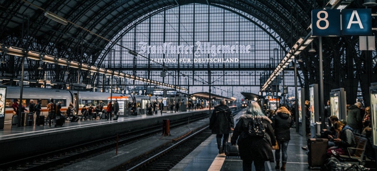 people at the train station in Germany 